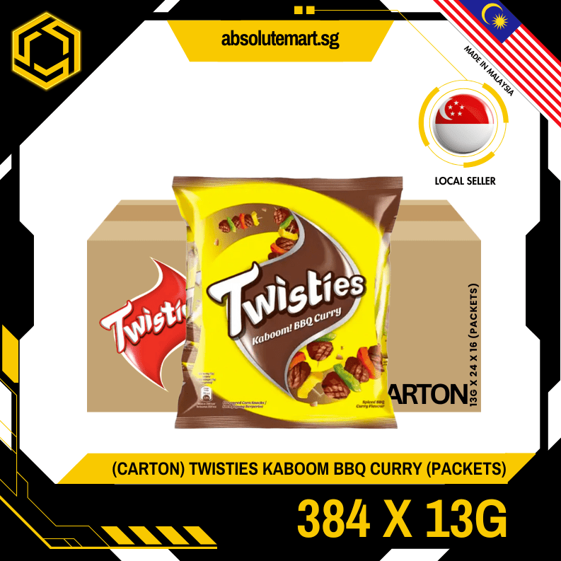 [CARTON] TWISTIES BBQ CURRY 13G X 24 X 16 (PACKETS) - ABSOLUTE MART[CARTON] TWISTIES BBQ CURRY 13G X 24 X 16 (PACKETS)