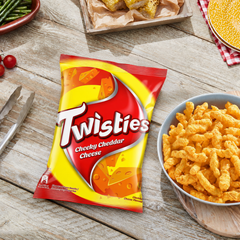 [CARTON] TWISTIES Cheeky Cheddar Cheese 140G X 18 (PACKETS) - ABSOLUTE MART[CARTON] TWISTIES Cheeky Cheddar Cheese 140G X 18 (PACKETS)Corn Chips