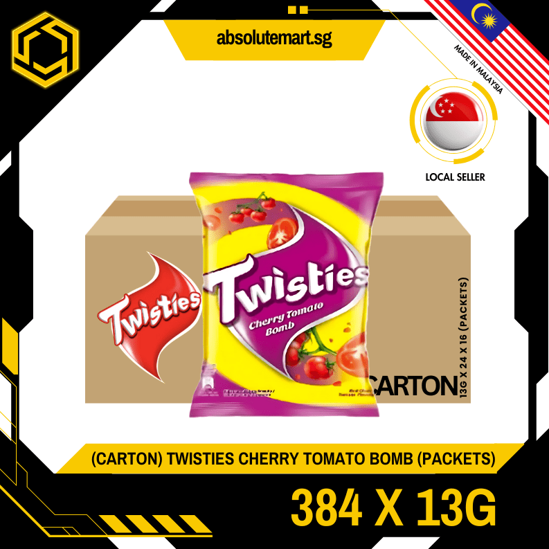 [CARTON] TWISTIES Cherry Tomato 13G X 24 X 16 (PACKETS) - ABSOLUTE MART[CARTON] TWISTIES Cherry Tomato 13G X 24 X 16 (PACKETS)