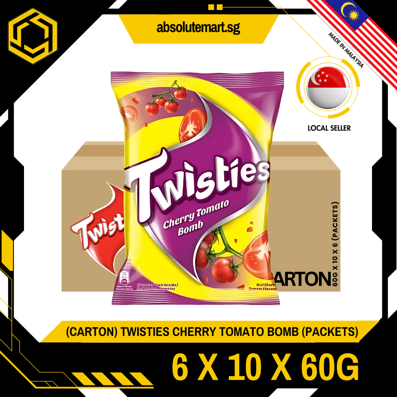 [CARTON] TWISTIES Cherry Tomato 60G X 10 X 6 (PACKETS) - ABSOLUTE MART[CARTON] TWISTIES Cherry Tomato 60G X 10 X 6 (PACKETS)