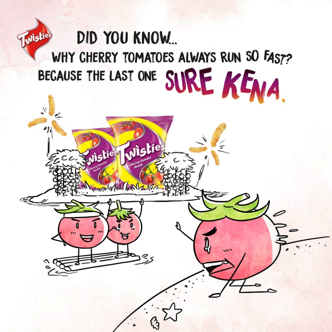 [CARTON] TWISTIES Cherry Tomato 60G X 10 X 6 (PACKETS) - ABSOLUTE MART[CARTON] TWISTIES Cherry Tomato 60G X 10 X 6 (PACKETS)Corn Chips