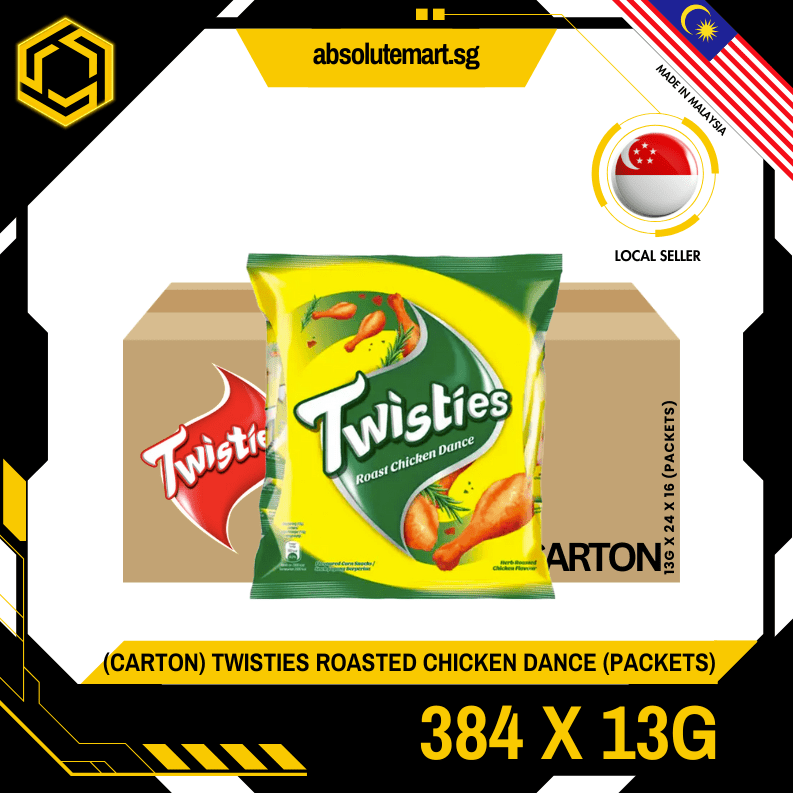 [CARTON] TWISTIES Chicken Dance 13G X 24 X 16 (PACKETS) - ABSOLUTE MART[CARTON] TWISTIES Chicken Dance 13G X 24 X 16 (PACKETS)