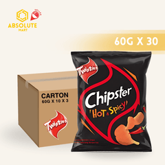 [CARTON] TWISTIES Chipster Hot & Spicy 60G X 10 X 3 (PACKETS) - ABSOLUTE MART[CARTON] TWISTIES Chipster Hot & Spicy 60G X 10 X 3 (PACKETS)Corn Chips