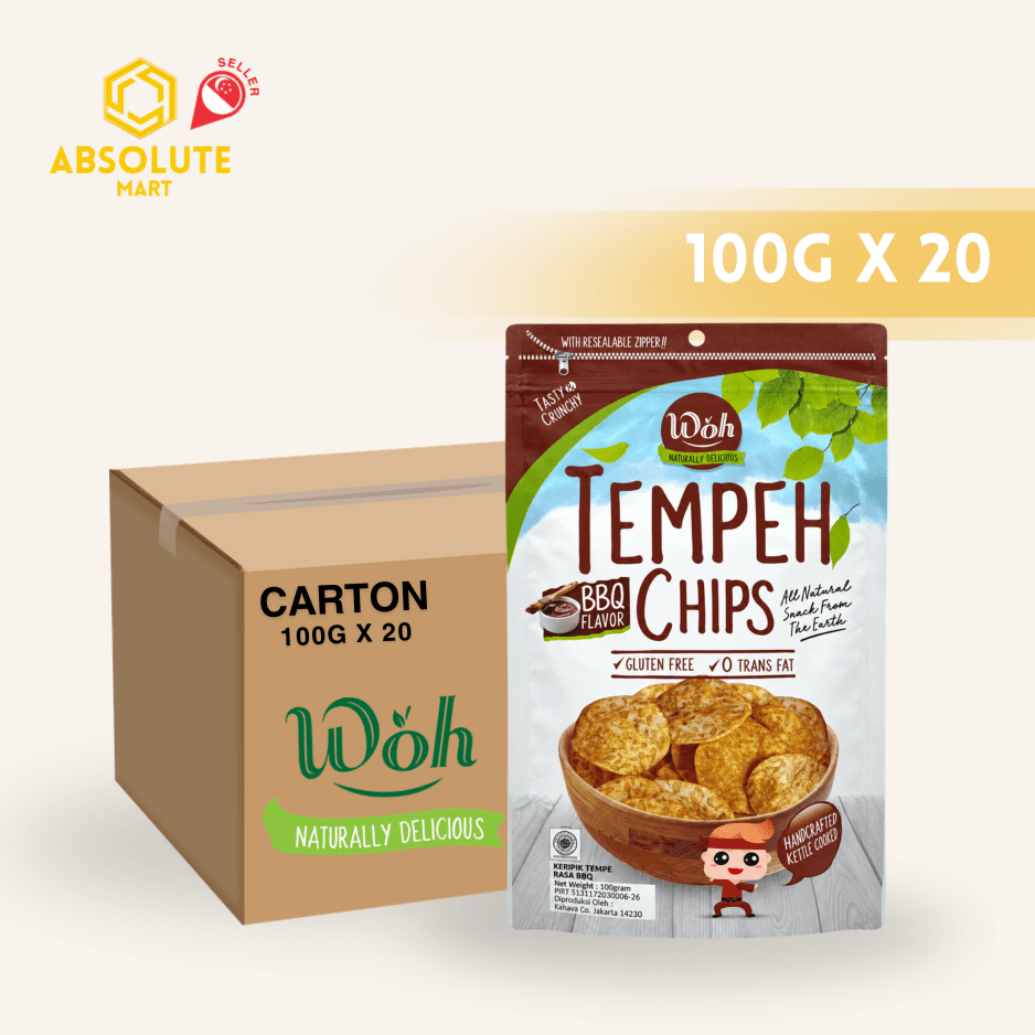 [CARTON] WOH Tempeh Chips BBQ 100G X 20 (PACKET) - ABSOLUTE MART[CARTON] WOH Tempeh Chips BBQ 100G X 20 (PACKET)Puffed Snacks