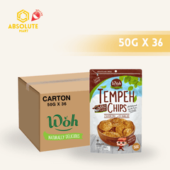 [CARTON] WOH Tempeh Chips BBQ 50G X 36 (PACKET) - ABSOLUTE MART[CARTON] WOH Tempeh Chips BBQ 50G X 36 (PACKET)Puffed Snacks