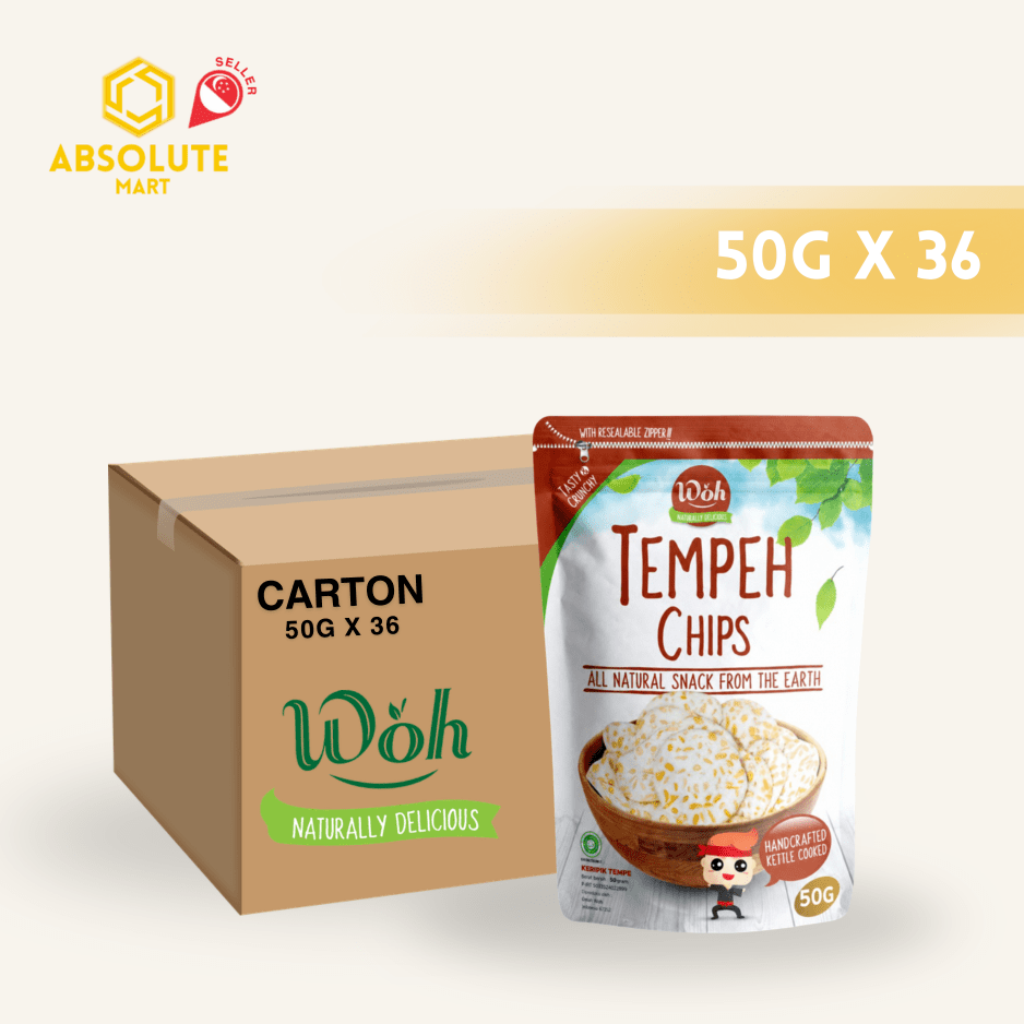 [CARTON] WOH Tempeh Chips Original 50G X 36 (PACKET) - ABSOLUTE MART[CARTON] WOH Tempeh Chips Original 50G X 36 (PACKET)Puffed Snacks