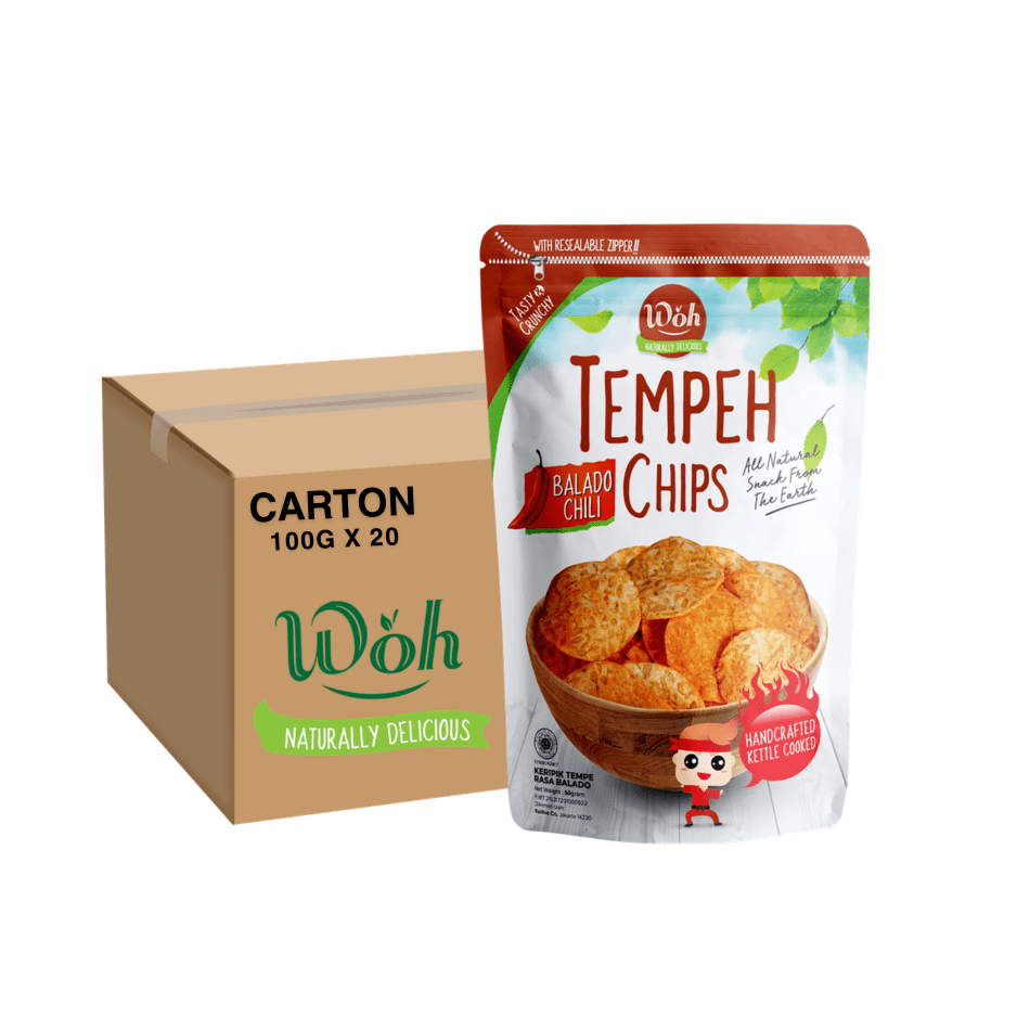 [CARTON] WOH Tempeh Chips Spicy Chilli 100G X 20 (PACKET) - ABSOLUTE MART[CARTON] WOH Tempeh Chips Spicy Chilli 100G X 20 (PACKET)Puffed Snacks