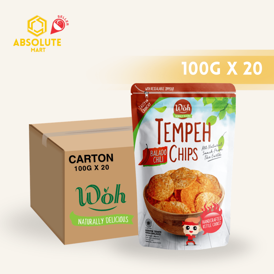 [CARTON] WOH Tempeh Chips Spicy Chilli 100G X 20 (PACKET) - ABSOLUTE MART[CARTON] WOH Tempeh Chips Spicy Chilli 100G X 20 (PACKET)Puffed Snacks