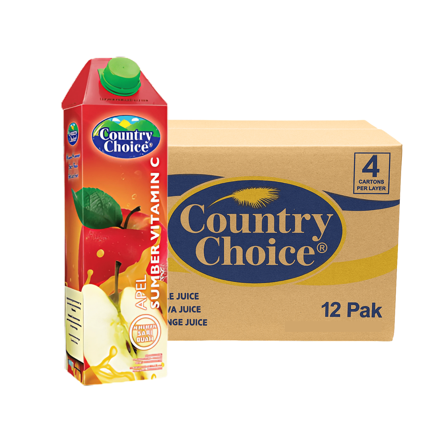 COUNTRY CHOICE Fruit Juice Drink Apple 1L x 12 (TETRA) - ABSOLUTE MARTCOUNTRY CHOICE Fruit Juice Drink Apple 1L x 12 (TETRA)Fruit Drinks