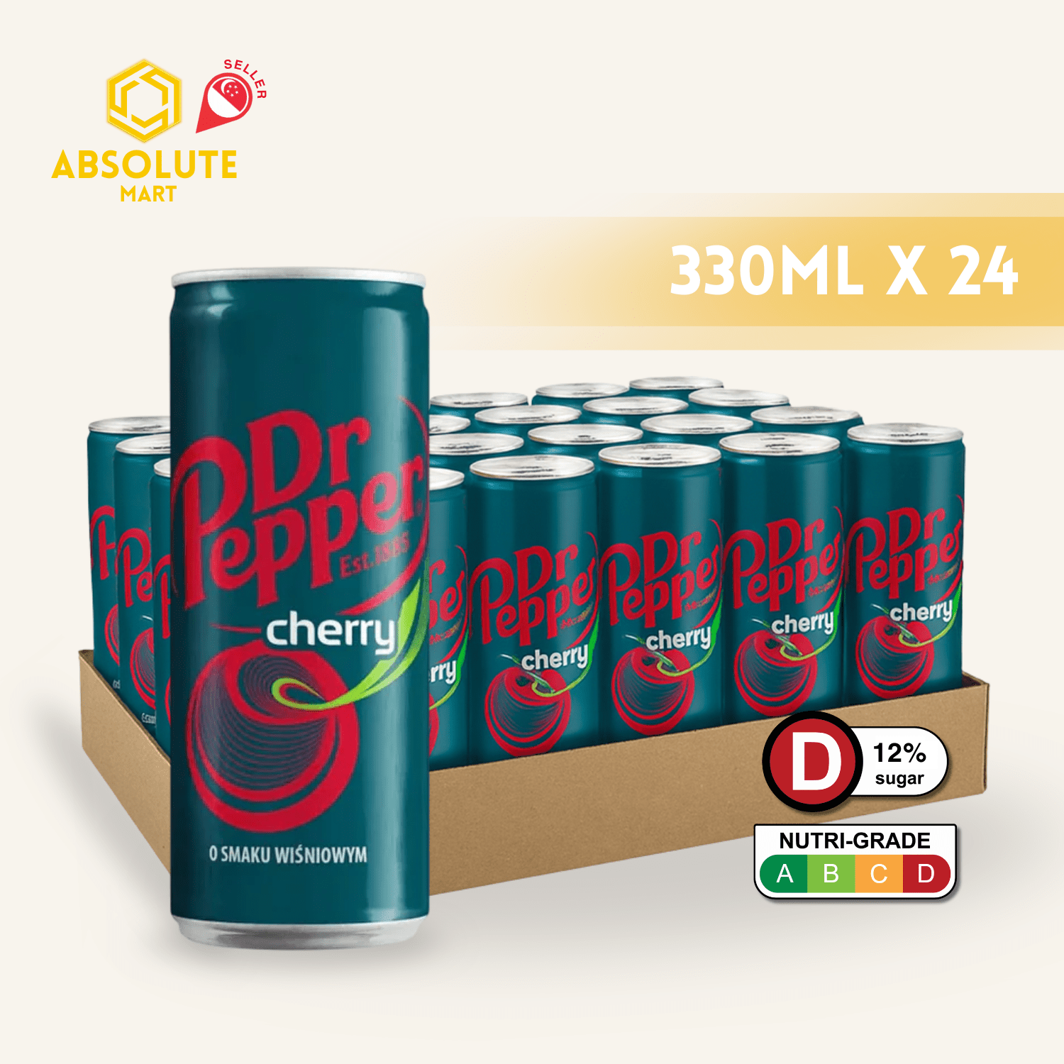 DR PEPPER Cherry 330ML X 24 (CANS) - ABSOLUTE MARTDR PEPPER Cherry 330ML X 24 (CANS)Cola & Classic Sodas