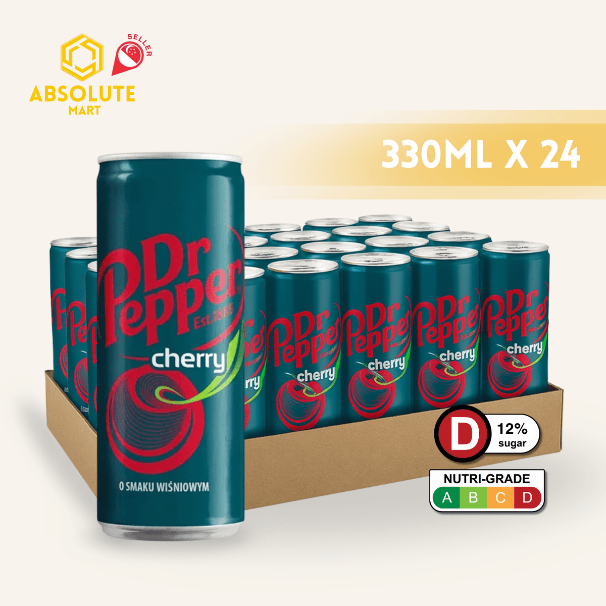 DR PEPPER Cherry 330ML X 24 (CANS) - ABSOLUTE MARTDR PEPPER Cherry 330ML X 24 (CANS)Cola & Classic Sodas