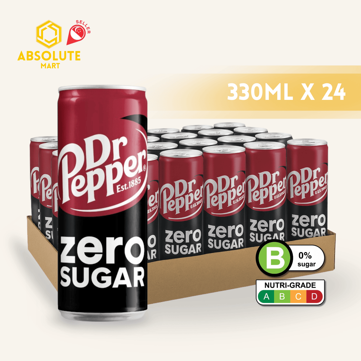 DR PEPPER Zero 330ML X 24 (CANS) - ABSOLUTE MARTDR PEPPER Zero 330ML X 24 (CANS)Cola & Classic Sodas