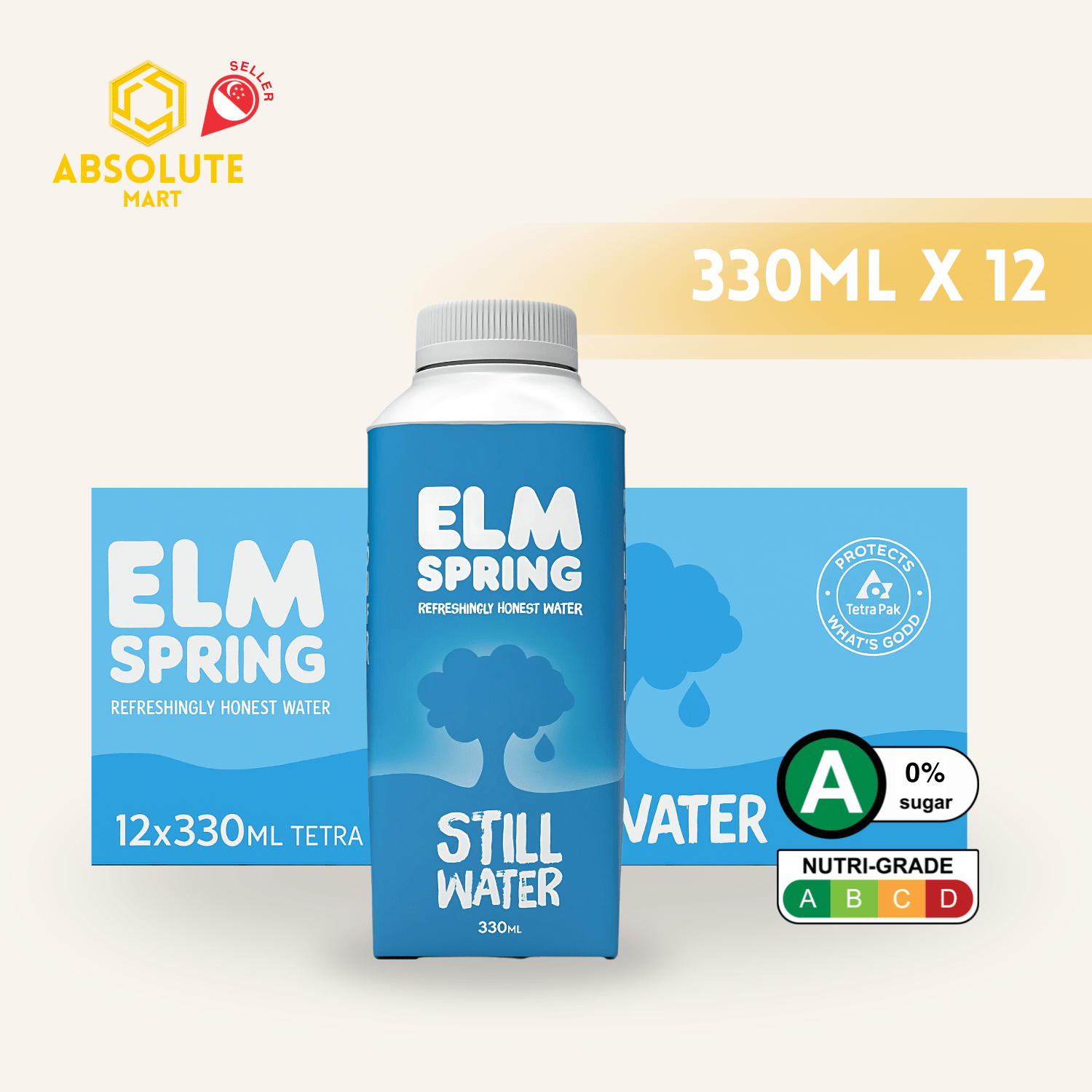 [ECO - FRIENDLY] ELM Irish Spring Water 330ML X 12 (TETRA) - ABSOLUTE MART[ECO - FRIENDLY] ELM Irish Spring Water 330ML X 12 (TETRA)Still Water
