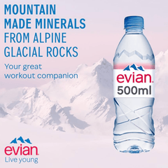 EVIAN Mineral Water 500ML X 24 (BOTTLES) - ABSOLUTE MARTEVIAN Mineral Water 500ML X 24 (BOTTLES)Still Water