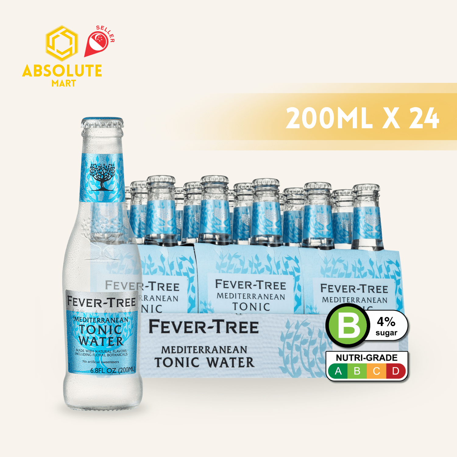 FEVER TREE Premium Light Mediterranean Tonic Water 200ML X 24 (GLASS) - ABSOLUTE MARTFEVER TREE Premium Light Mediterranean Tonic Water 200ML X 24 (GLASS)Tonic & Mixers