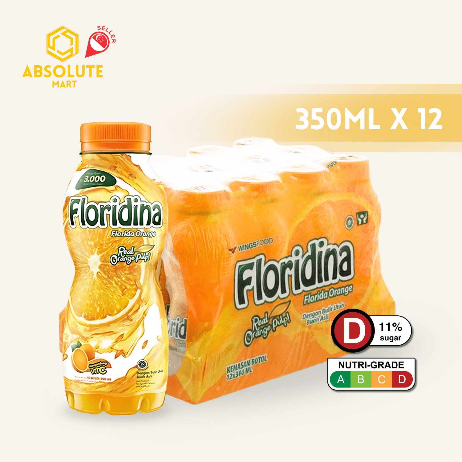 FLORIDINA Pulpy Orange Juice 350ML X 12 (BOTTLE) - ABSOLUTE MARTFLORIDINA Pulpy Orange Juice 350ML X 12 (BOTTLE)Juices