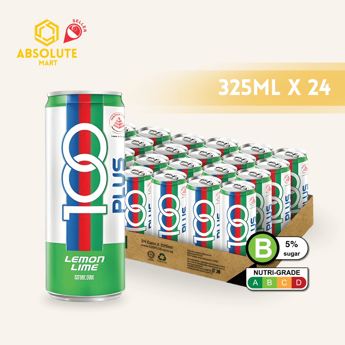 F&N 100 Plus Lemon Lime 325ML X 24 (CAN) - ABSOLUTE MARTF&N 100 Plus Lemon Lime 325ML X 24 (CAN)Isotonic Drinks