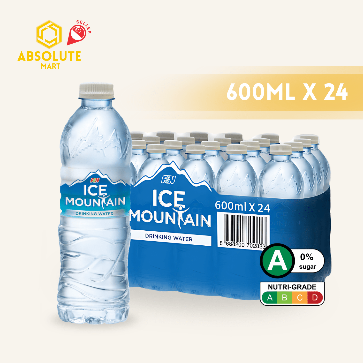 F&N Ice Mountain [BLUE] Pure Drinking Water 600ML X 24 (BOTTLE) - ABSOLUTE MARTF&N Ice Mountain [BLUE] Pure Drinking Water 600ML X 24 (BOTTLE)Still Water