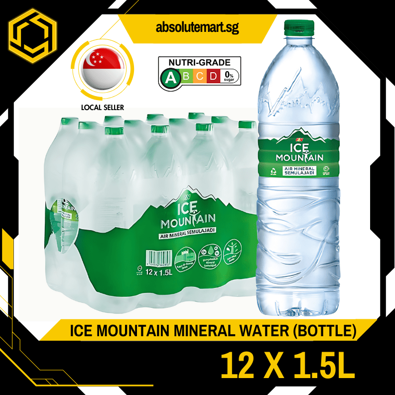 F&N Ice Mountain [GREEN] Mineral Water 1.5L X 12 (BOTTLE) - ABSOLUTE MARTF&N Ice Mountain [GREEN] Mineral Water 1.5L X 12 (BOTTLE)