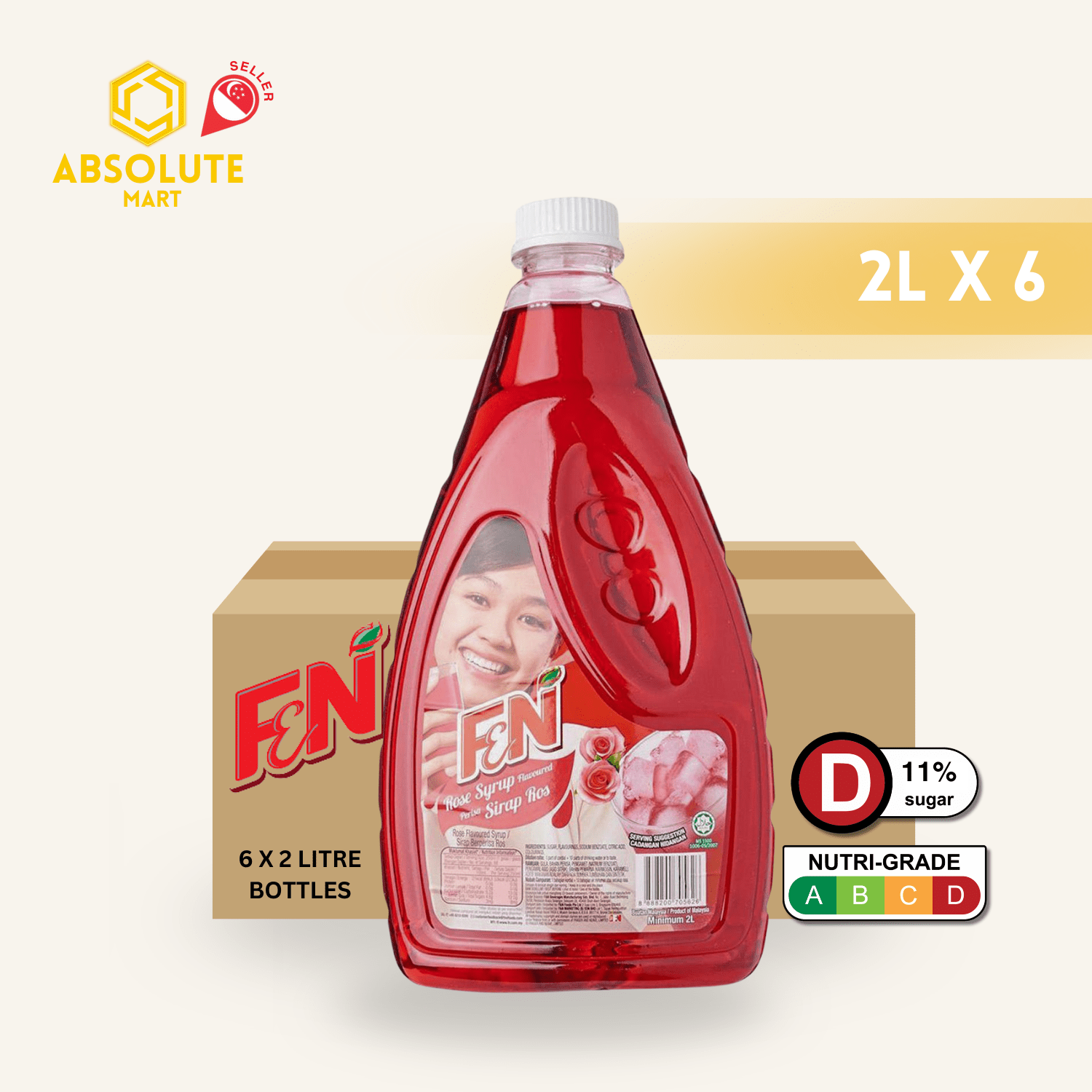 F&N Rose Syrup 2L X 6 (BOTTLE) - ABSOLUTE MARTF&N Rose Syrup 2L X 6 (BOTTLE)Syrups & Cordials
