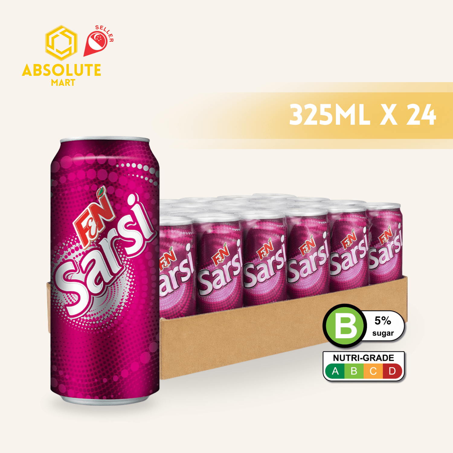 F&N Sarsi 325ML X 24 (CAN) - ABSOLUTE MARTF&N Sarsi 325ML X 24 (CAN)Cola & Classic Sodas