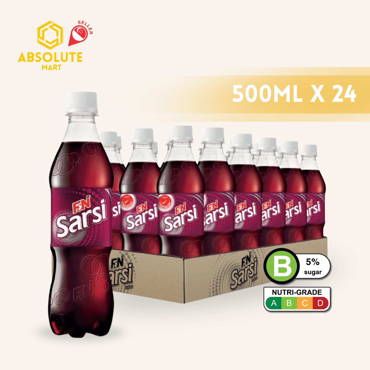 F&N Sarsi 500ML X 24 (BOTTLE) - ABSOLUTE MARTF&N Sarsi 500ML X 24 (BOTTLE)Cola & Classic Sodas