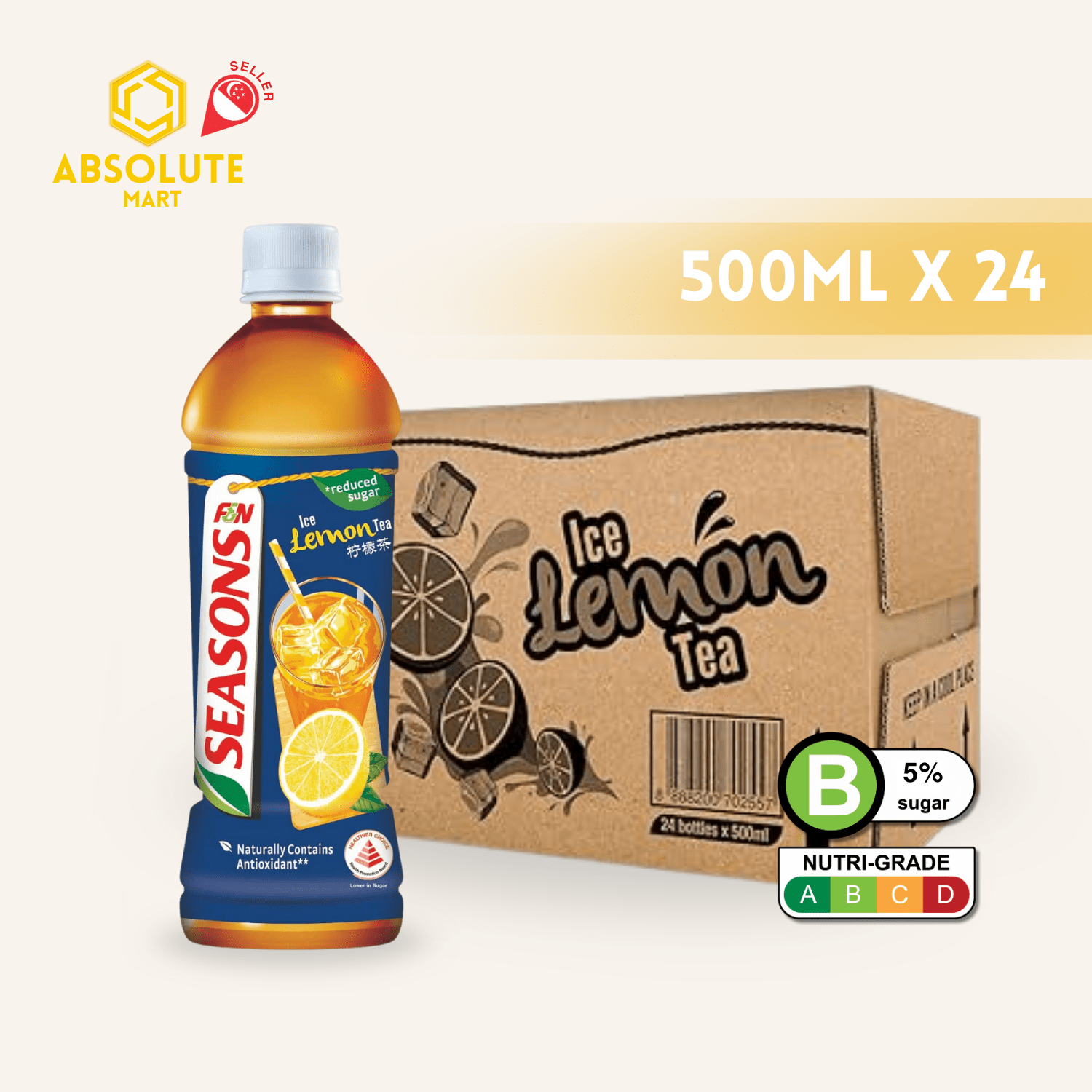 F&N SEASONS Lemon Tea 500ml X 24 (BOTTLE) - ABSOLUTE MARTF&N SEASONS Lemon Tea 500ml X 24 (BOTTLE)Flavoured & Milk Tea