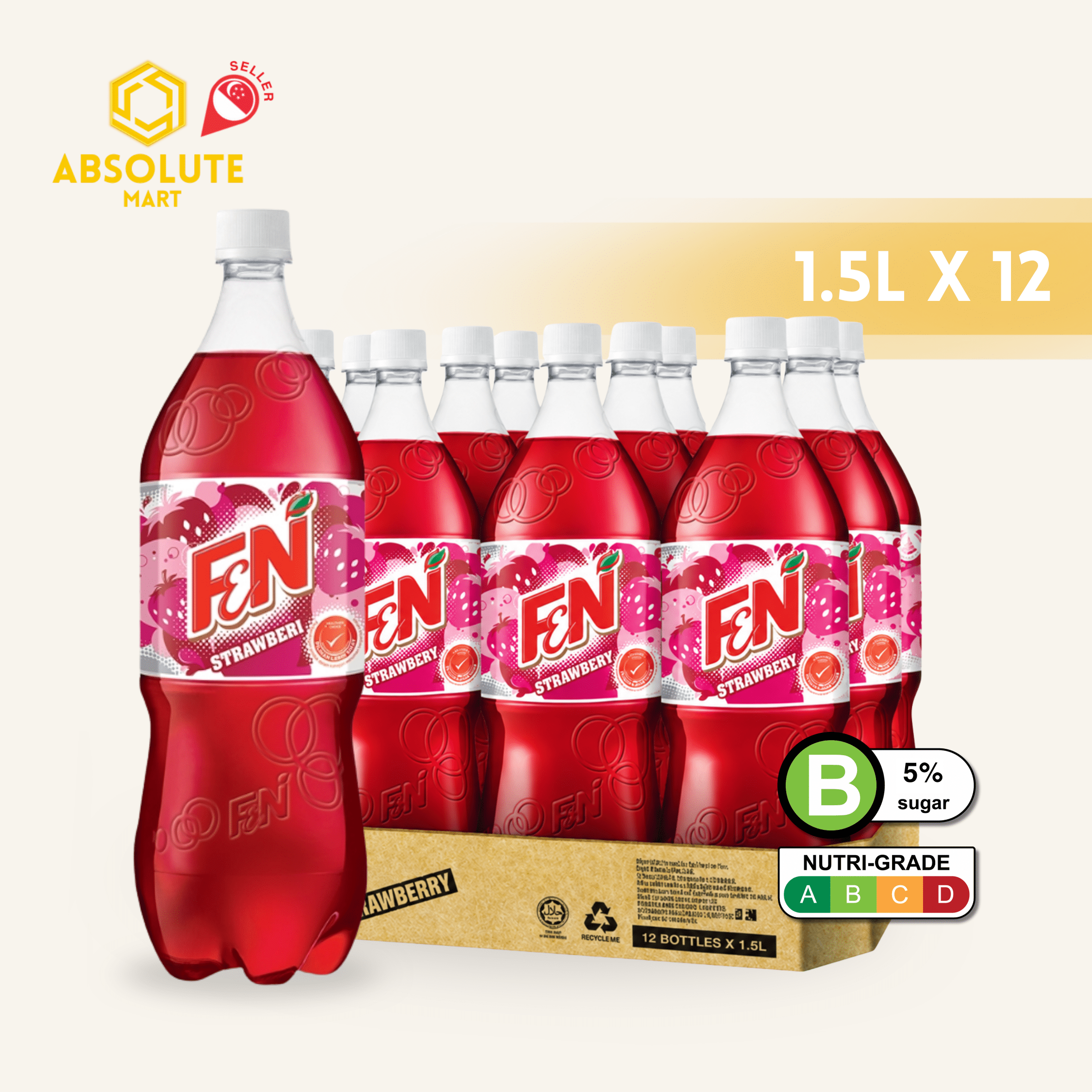 F&N Strawberry 1.5L X 12 (BOTTLE) - ABSOLUTE MARTF&N Strawberry 1.5L X 12 (BOTTLE)Cola & Classic Sodas