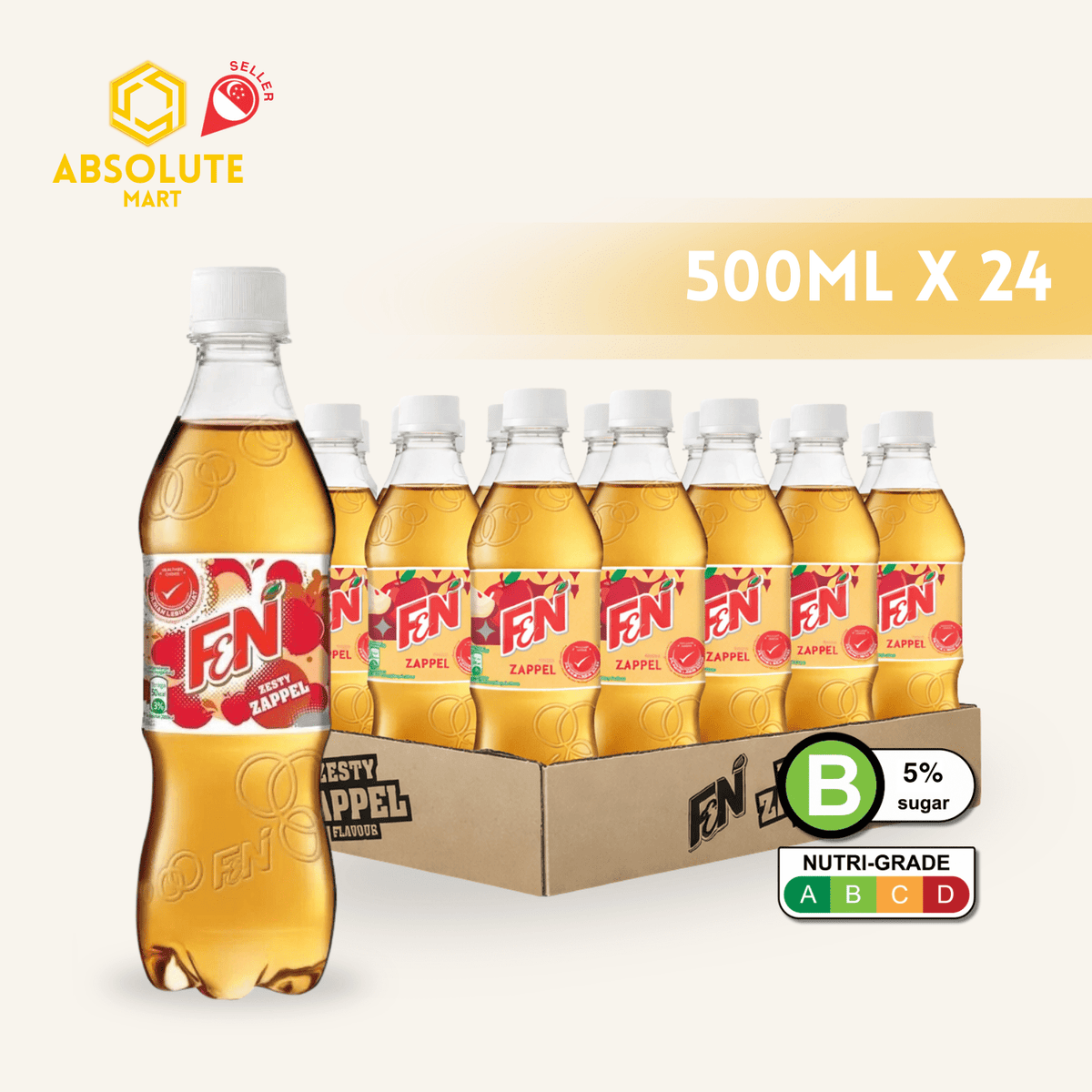 F&N ZAPPLE 500ML X 24 (BOTTLE) - EXPIRES 18/01/2026 - ABSOLUTE MARTF&N ZAPPLE 500ML X 24 (BOTTLE) - EXPIRES 18/01/2026Cola & Classic Sodas