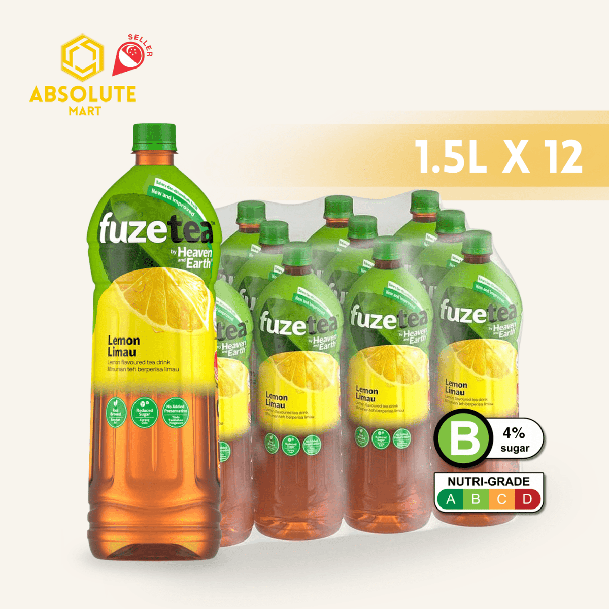 H&E Fuze Lemon Tea 1.5L X 12 (BOTTLES) - ABSOLUTE MARTH&E Fuze Lemon Tea 1.5L X 12 (BOTTLES)Flavoured & Milk Tea
