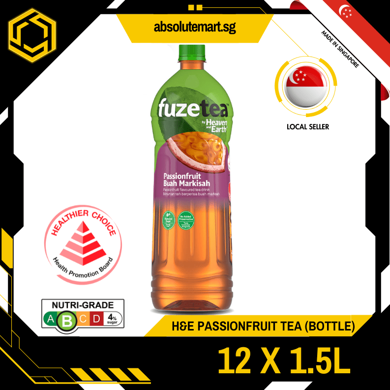 H&E Fuze Passionfruit Tea 1.5L X 12 (BOTTLES) - ABSOLUTE MARTH&E Fuze Passionfruit Tea 1.5L X 12 (BOTTLES)