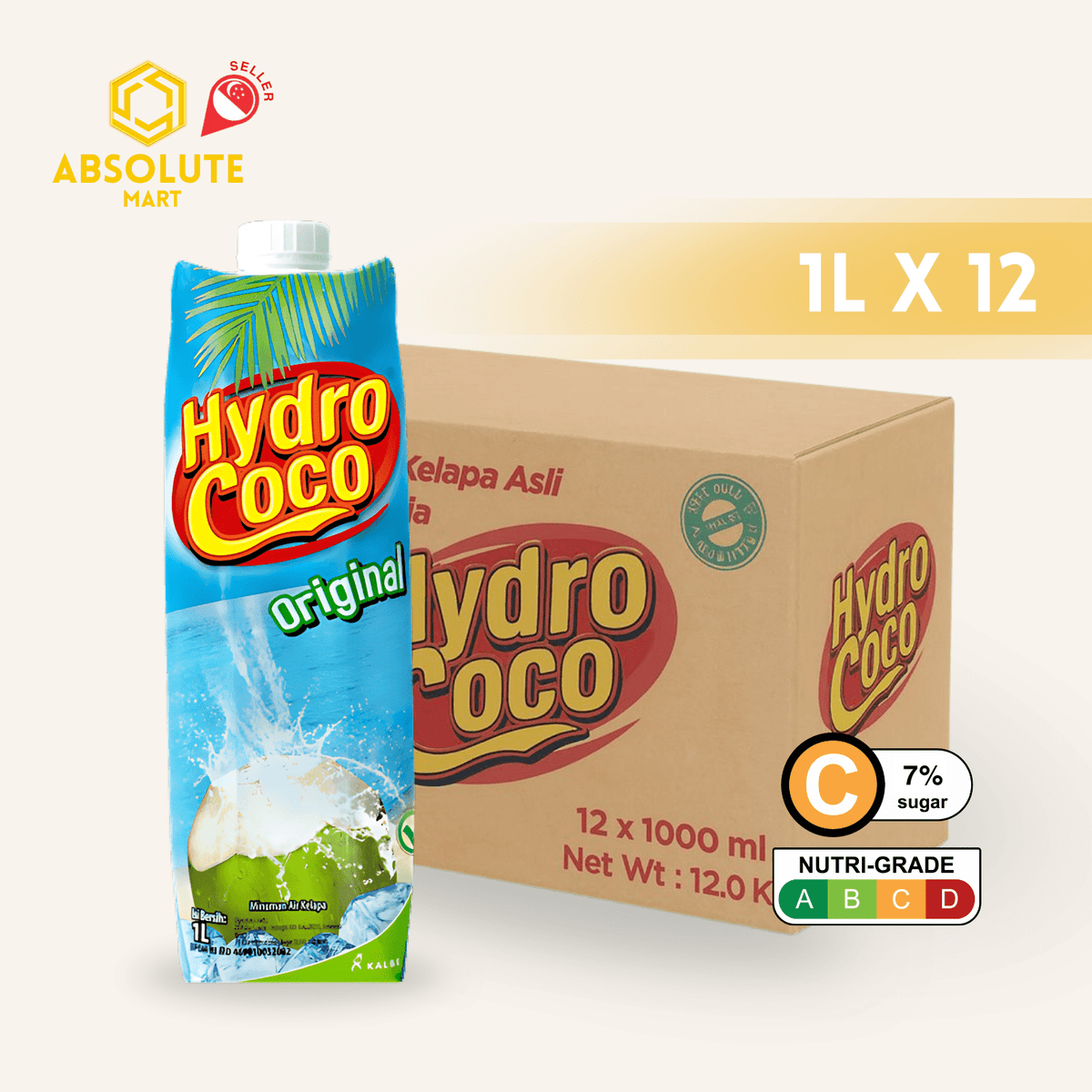 HYDROCOCO Coconut Water 1L X 12 (TETRA) - ABSOLUTE MARTHYDROCOCO Coconut Water 1L X 12 (TETRA)Coconut Water