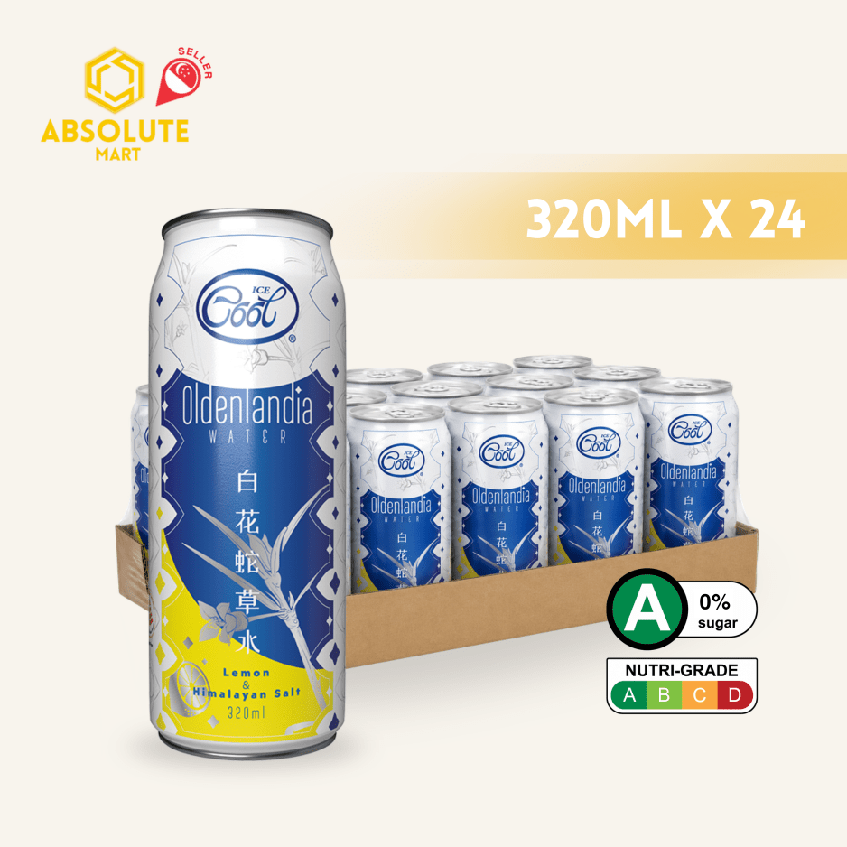 ICE COOL Oldenlandia Lemon & Himalayan Salt 320ML X 24 (CAN) - ABSOLUTE MARTICE COOL Oldenlandia Lemon & Himalayan Salt 320ML X 24 (CAN)Sparkling Water