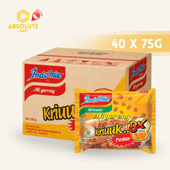 INDOMIE Goreng Pedas Kriuuk 75G X 40 (PACKETS) - ABSOLUTE MARTINDOMIE Goreng Pedas Kriuuk 75G X 40 (PACKETS)Instant Noodles