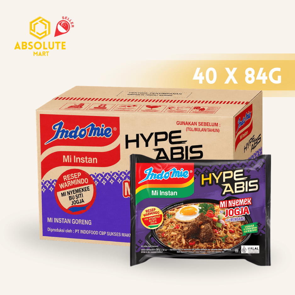 INDOMIE Hype Abis Nyemek Jogja Rendang 84G X 40 (PACKETS) - ABSOLUTE MARTINDOMIE Hype Abis Nyemek Jogja Rendang 84G X 40 (PACKETS)Instant Noodles