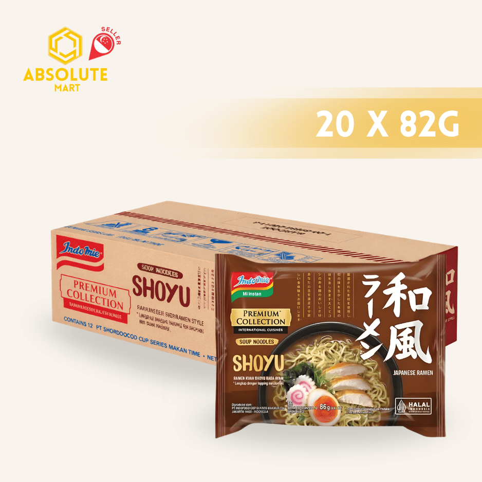 INDOMIE PREMIUM Ramen Shoyu 82G X 20 (PACKETS) - ABSOLUTE MARTINDOMIE PREMIUM Ramen Shoyu 82G X 20 (PACKETS)Instant Noodles