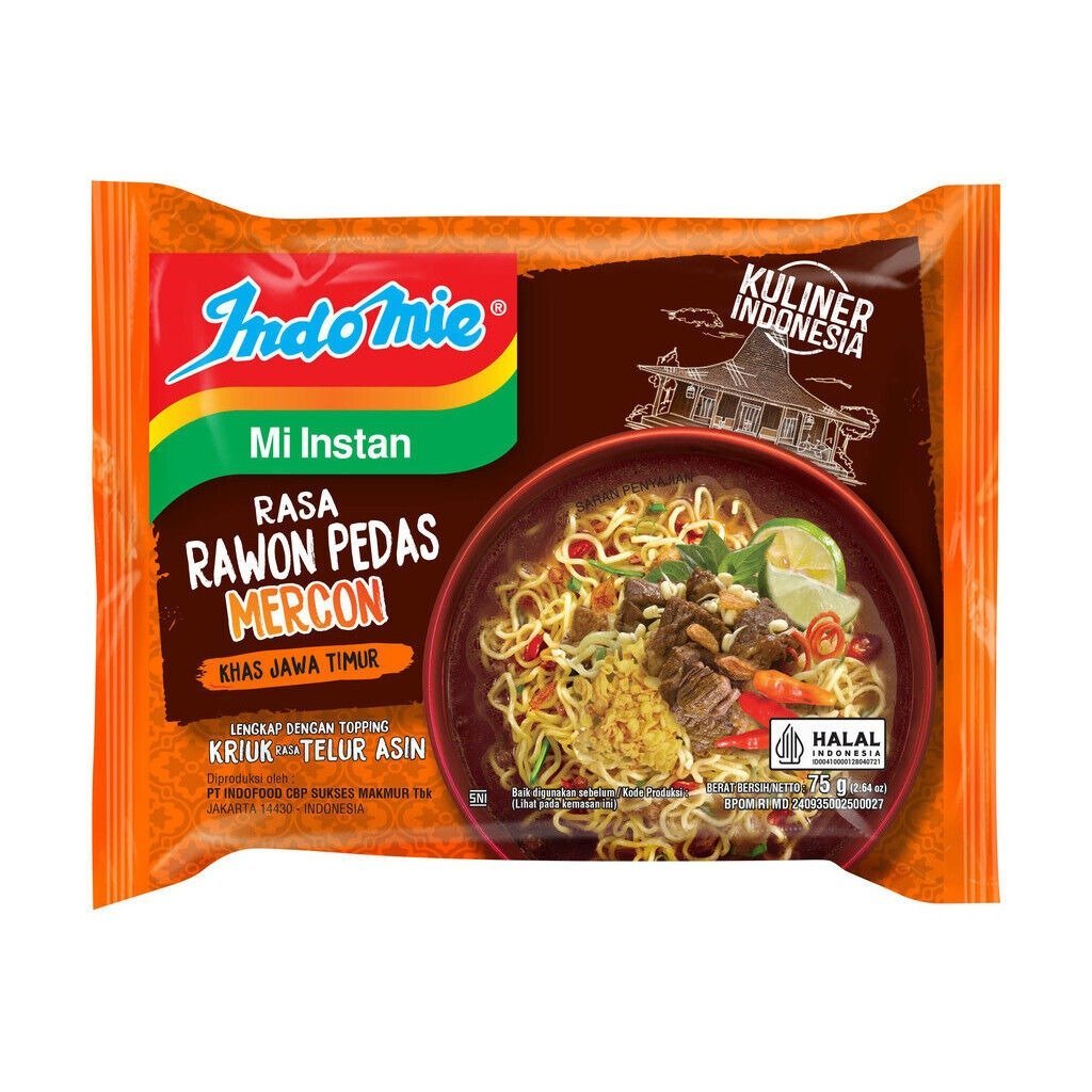 INDOMIE Rawon Pedas Mercon 40 Pack X 75G (PACKETS) - ABSOLUTE MARTINDOMIE Rawon Pedas Mercon 40 Pack X 75G (PACKETS)