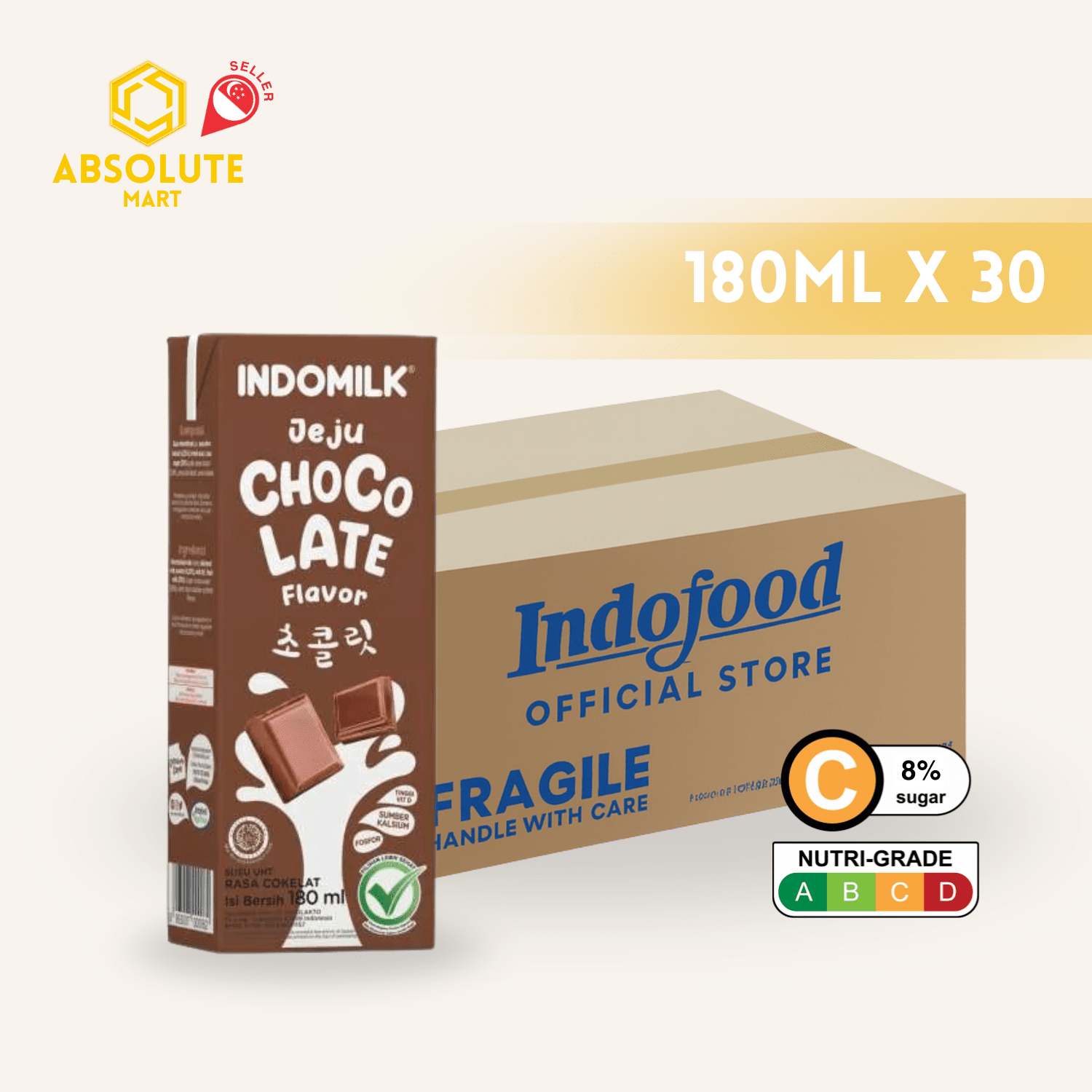 INDOMILK Korean Chocolate Milk 180ML X 30 (TETRA) - ABSOLUTE MARTINDOMILK Korean Chocolate Milk 180ML X 30 (TETRA)Chocolate Milk