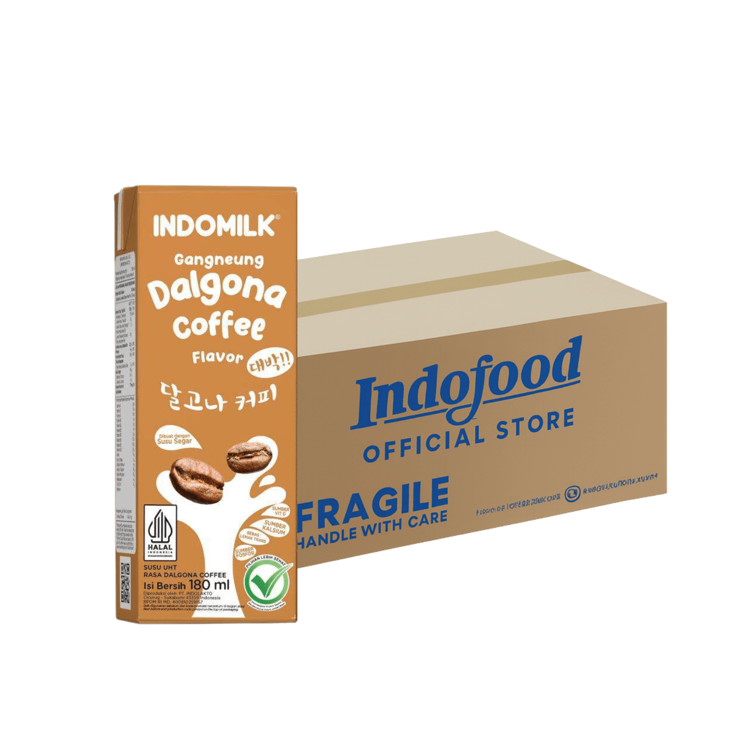 INDOMILK Korean Dalgona Coffee Milk 180ML X 30 (TETRA) - ABSOLUTE MARTINDOMILK Korean Dalgona Coffee Milk 180ML X 30 (TETRA)Dairy Milk