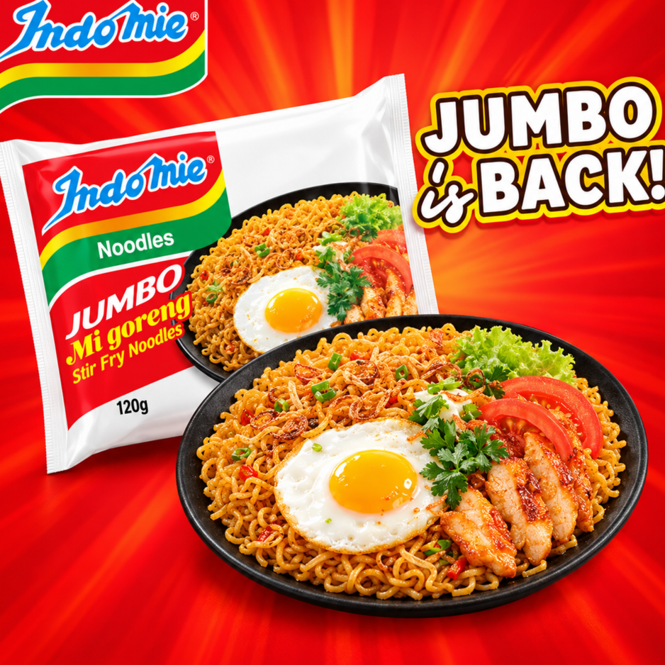 [JUMBO] INDOMIE Mee Goreng Original 129G X 20 (PACKETS) - ABSOLUTE MART[JUMBO] INDOMIE Mee Goreng Original 129G X 20 (PACKETS)Instant Noodles