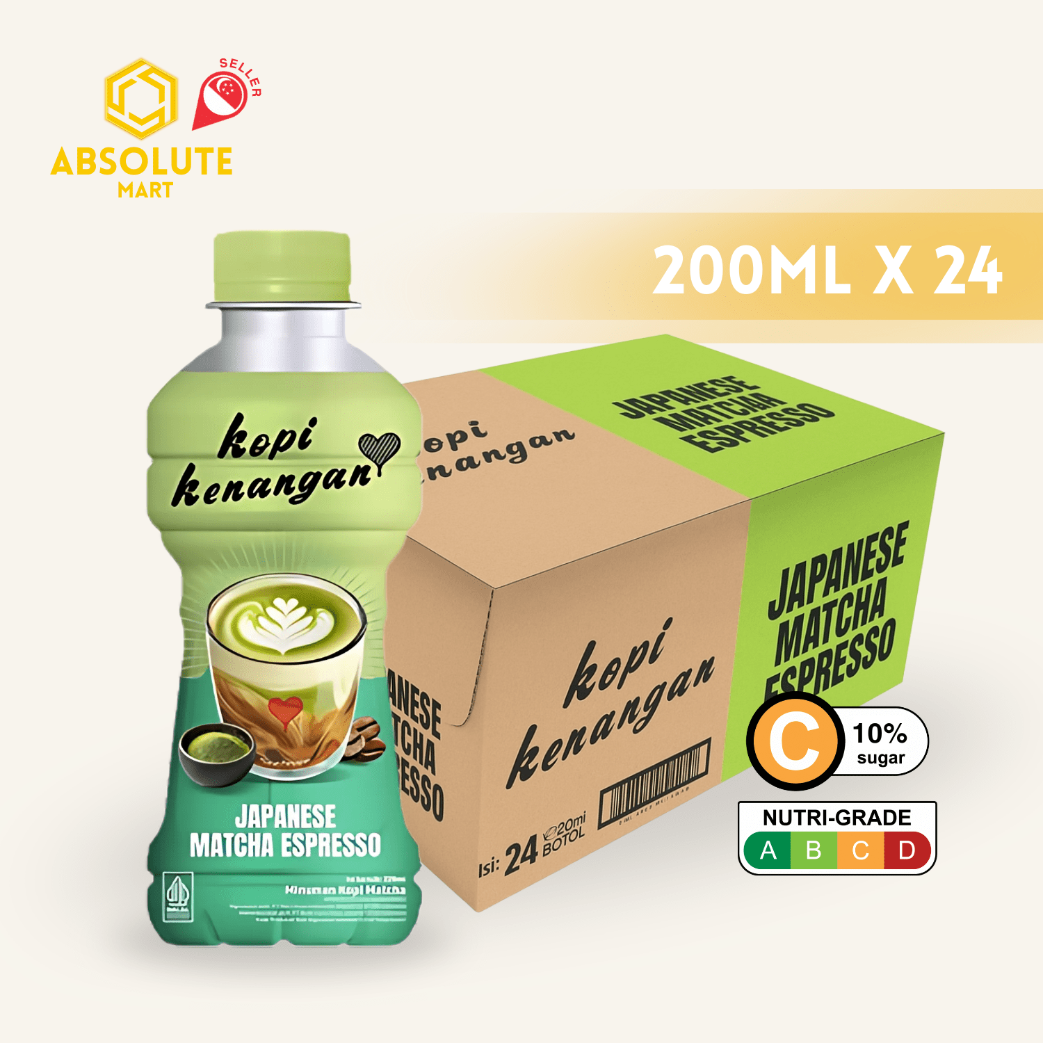 KOPI KENANGAN Japanese Matcha Espresso 220ML X 24 (BOTTLE) - ABSOLUTE MARTKOPI KENANGAN Japanese Matcha Espresso 220ML X 24 (BOTTLE)Ready To Drink Coffee