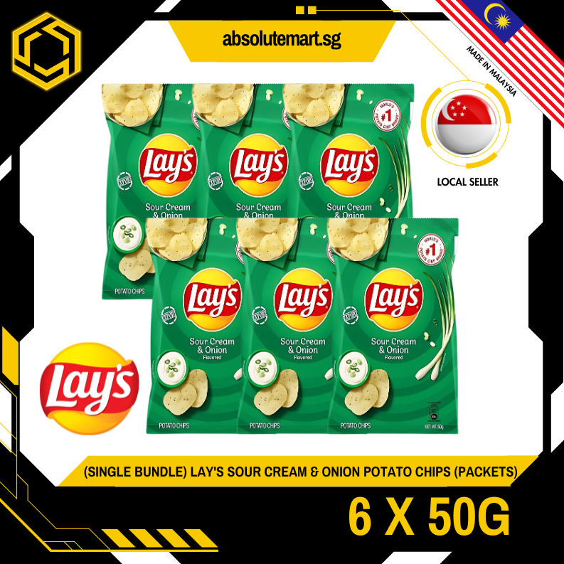 [SINGLE BUNDLE] LAY'S Sour Cream & Onion 50G X 6 (PACKETS)