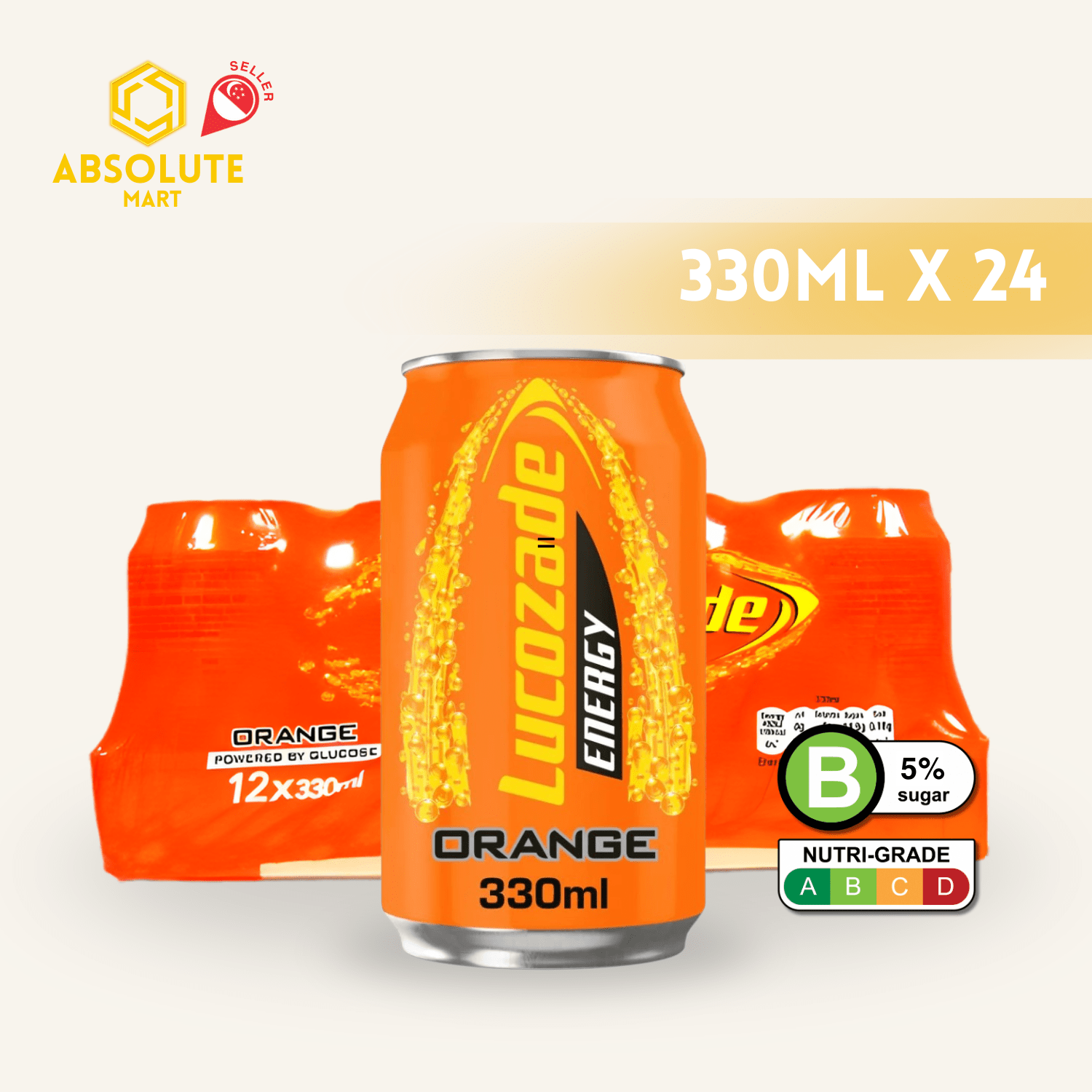 LUCOZADE Energy Orange 330ML X 24 (CAN) - ABSOLUTE MARTLUCOZADE Energy Orange 330ML X 24 (CAN)Energy Drinks