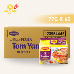 MAGGI Noodles Tom Yam Flavour 12 X 5 X 77G (60 PACKETS) - ABSOLUTE MARTMAGGI Noodles Tom Yam Flavour 12 X 5 X 77G (60 PACKETS)Instant Noodles