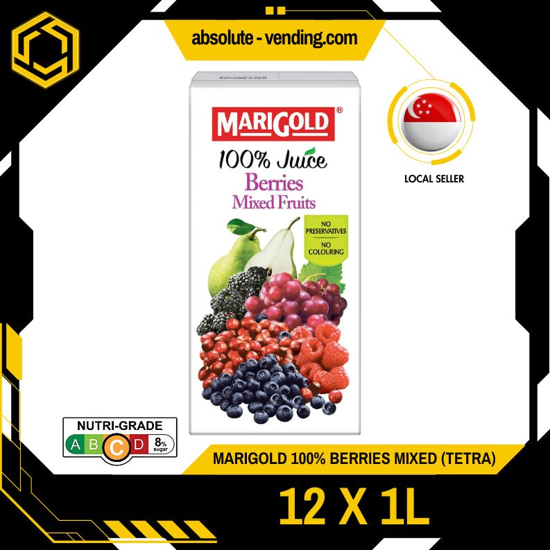 MARIGOLD 100% Berries Mixed Fruit Juice 1L X 12 (TETRA) - ABSOLUTE MARTMARIGOLD 100% Berries Mixed Fruit Juice 1L X 12 (TETRA)