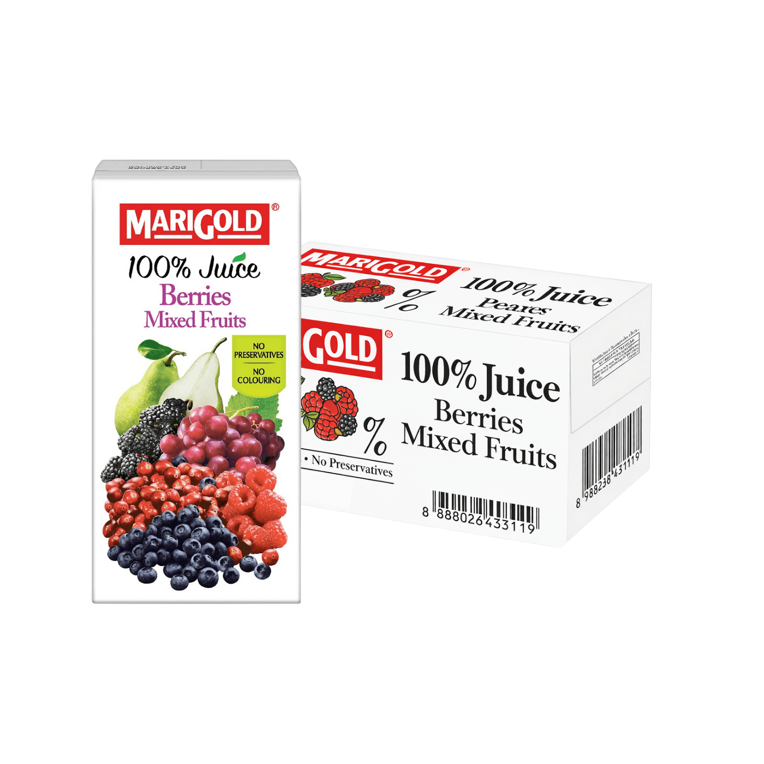 MARIGOLD 100% Berries Mixed Fruit Juice 200ML X 24 (TETRA) - ABSOLUTE MARTMARIGOLD 100% Berries Mixed Fruit Juice 200ML X 24 (TETRA)Juices