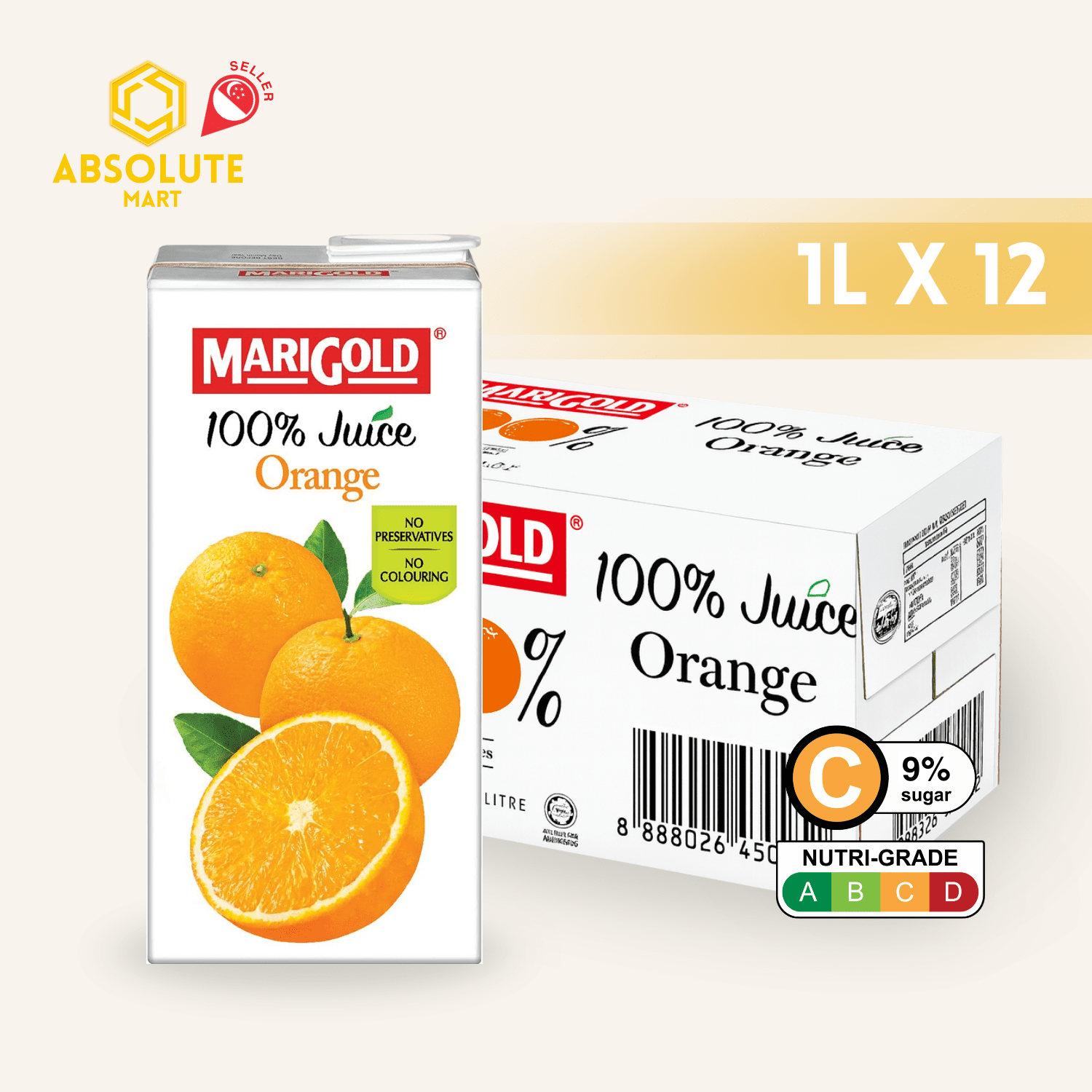 MARIGOLD 100% Orange Juice 1L X 12 (TETRA) - ABSOLUTE MARTMARIGOLD 100% Orange Juice 1L X 12 (TETRA)Juices