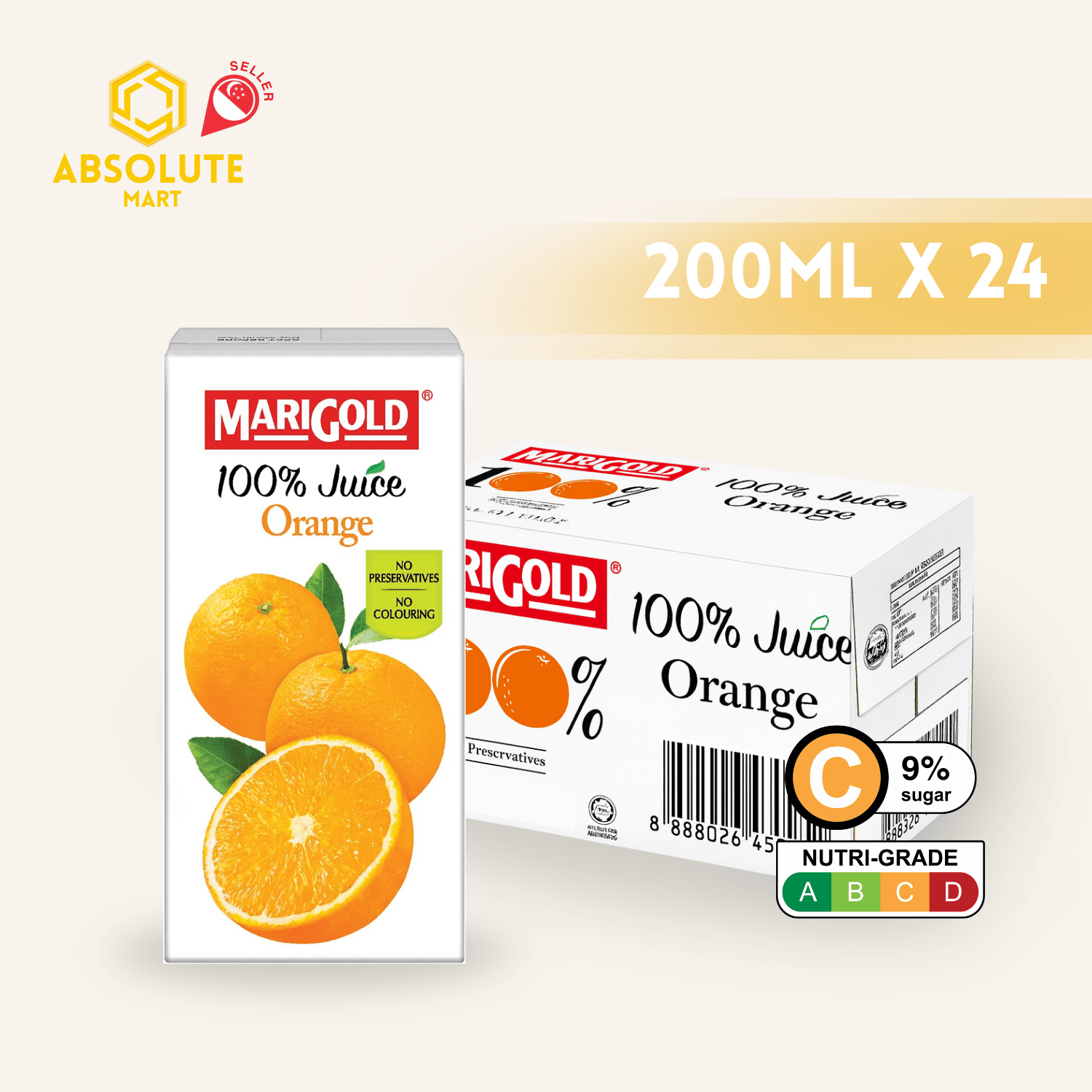 MARIGOLD 100% Orange Juice 200ML X 24 (TETRA) - ABSOLUTE MARTMARIGOLD 100% Orange Juice 200ML X 24 (TETRA)Juices