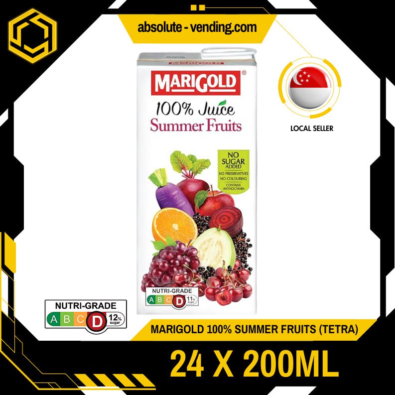 MARIGOLD 100% Summer Fruits & Veggies 200ML X 24 (TETRA) - ABSOLUTE MARTMARIGOLD 100% Summer Fruits & Veggies 200ML X 24 (TETRA)