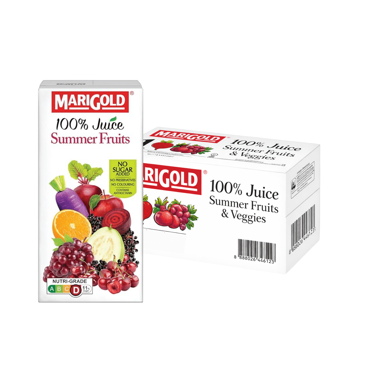 MARIGOLD 100% Summer Fruits & Veggies 200ML X 24 (TETRA) - ABSOLUTE MARTMARIGOLD 100% Summer Fruits & Veggies 200ML X 24 (TETRA)Juices